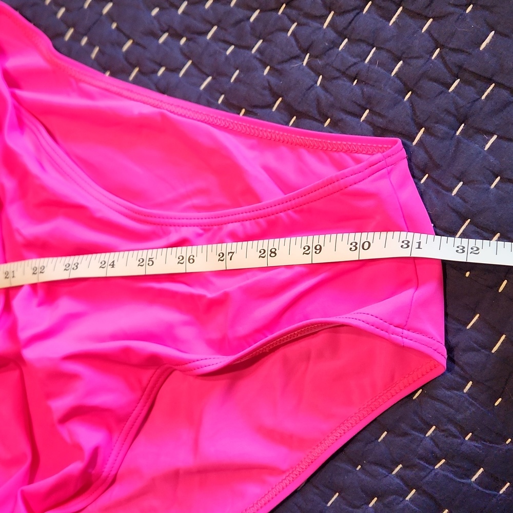 Yonique NEW Women Swimsuit Size 18 Pink Tummy Control Criss Cross V-Neck. - Picture 6 of 7